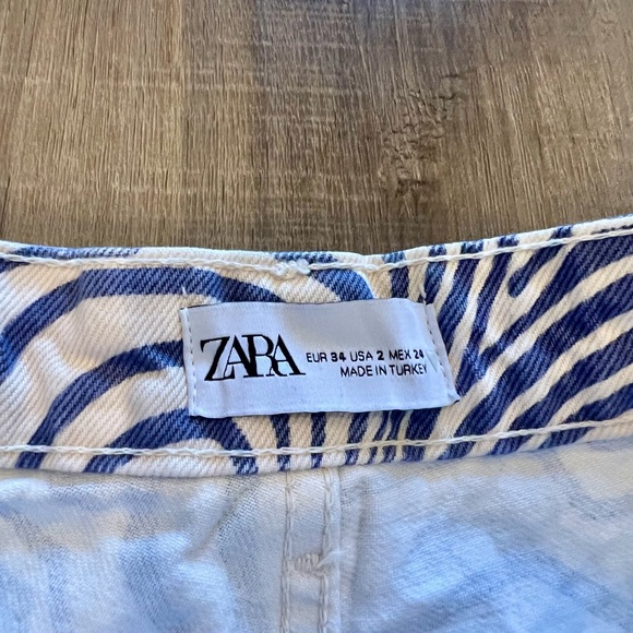 Zara White & Purple Printed Straight Leg Jeans Size 2 - Picture 11 of 11